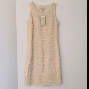 New designer Michael Kors pure silk dress in soft cream color, size 00